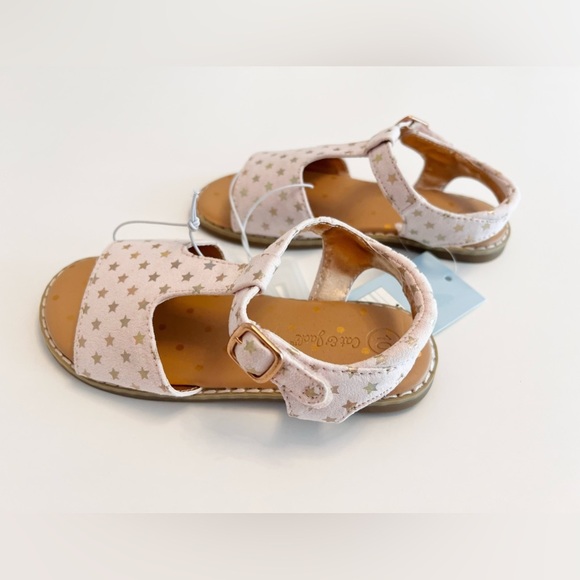 (NWT) Cat & Jack Kids' Kinsley Sandals Light Pink w/ Stars Toddler Girls Size 10 - Picture 5 of 6
